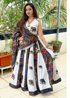 Royal Contrast Elephant Applique Pure Reyon Lehenga Set