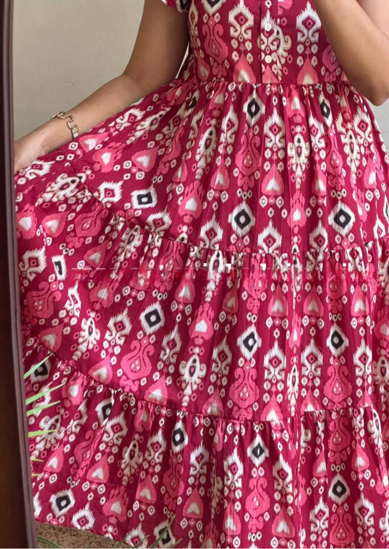 Artistic Patola Print Soft Cotton Flared Dress