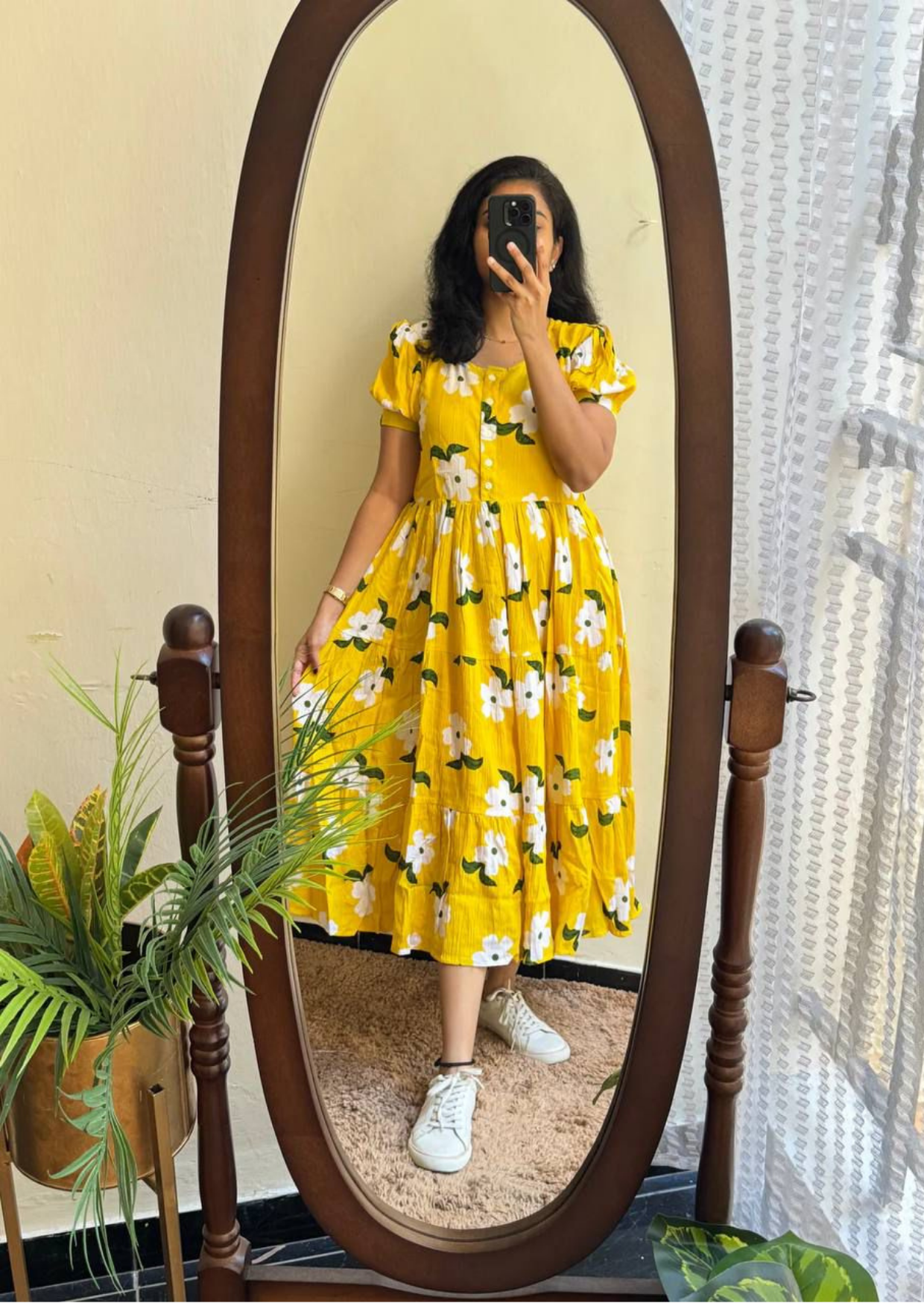 Sunny Floral Soft Cotton Midi Dress