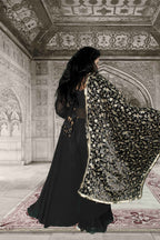 Siyahi Black Georgette Anarkali Suit Set