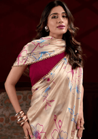 Vaanya Blush Satin Silk Saree