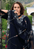 Zahra Noir Luxe Cotton Embroidered Suit Set